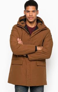 Удлиненный коричневый пуховик Armani Jeans