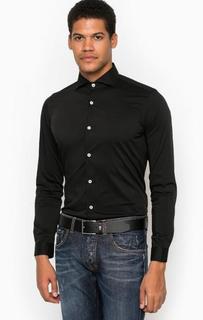 Приталенная черная рубашка из хлопка Liu Jo Uomo