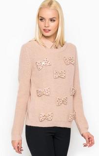 Бежевый свитер с нашивками Patrizia Pepe