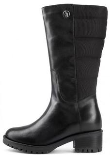 Сапоги из натуральной кожи на низком каблуке Armani Jeans