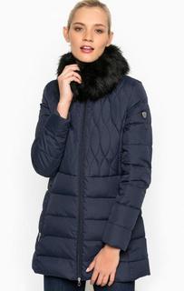 Пуховик из полиэстера с отделкой искусственным мехом EA7