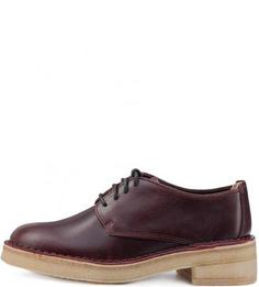 Кожаные полуботинки бордового цвета Clarks