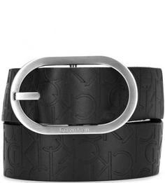 Черный кожаный ремень Calvin Klein Jeans