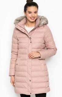 Удлиненный пуховик из полиэстера на молнии и кнопках Tommy Hilfiger