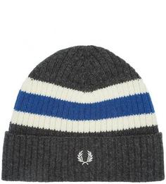 Шерстяная шапка с логотипом бренда Fred Perry