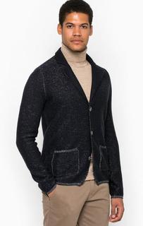 Синий хлопковый кардиган с карманами Trussardi Jeans