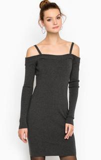Короткое однотонное платье из вискозы Mexx