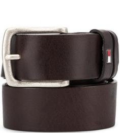 Кожаный ремень с логотипом бренда Tommy Hilfiger