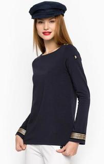 Хлопковая футболка с пуговицами на плече Marina Yachting