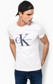 Хлопковая футболка с принтом Calvin Klein Jeans