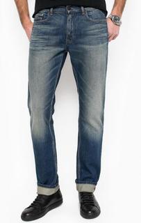 Зауженные джинсы с потертостями и заломами Calvin Klein Jeans