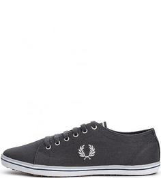 Текстильные серые кеды на шнуровке Fred Perry