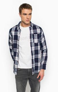 Хлопковая приталенная рубашка на пуговицах Jack & Jones