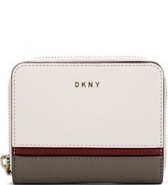 Кожаный кошелек на кнопке Dkny