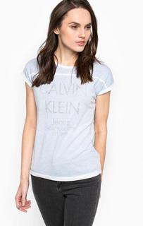 Голубая футболка с короткими рукавами Calvin Klein Jeans