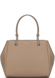 Кожаная сумка с короткими ручками и съемным ремнем Dkny