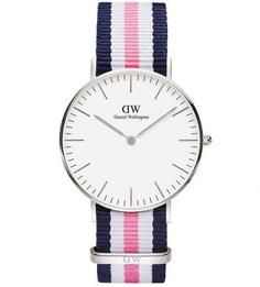 Часы с текстильным ремешком в полоску Daniel Wellington
