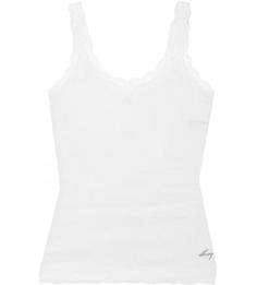 Майка из хлопка с кружевной отделкой Dkny