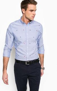 Хлопковая рубашка с вышивкой Tommy Hilfiger