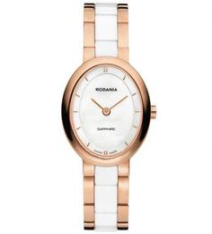 Часы овальной формы с перламутрово-белым циферблатом Rodania