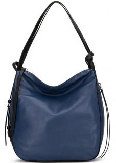 Синяя кожаная сумка-рюкзак на молнии Dkny