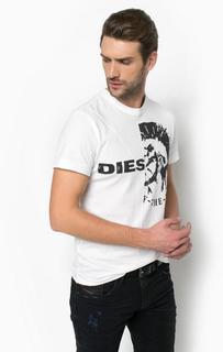 Хлопковая футболка с короткими рукавами Diesel