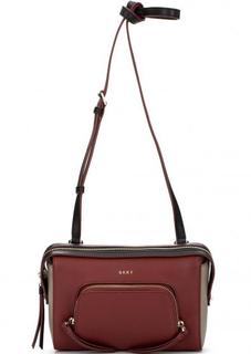 Кожаная сумка на молнии через плечо Dkny