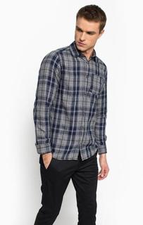 Приталенная хлопковая рубашка в клетку Jack & Jones