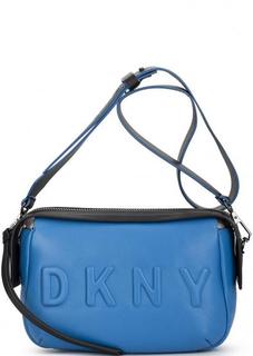 Кожаная сумка через плечо с логотипом бренда Dkny