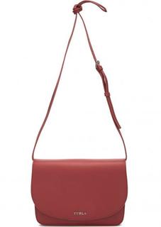 Красная кожаная сумка через плечо Furla