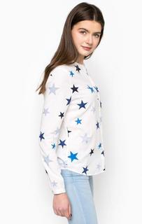 Белая рубашка с контрастным принтом Hilfiger Denim