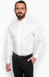 Белая хлопковая приталенная рубашка Strellson