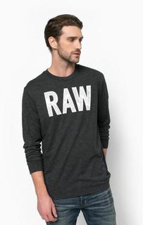 Серая хлопковая футболка с длинными рукавами G Star RAW