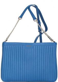 Синяя кожаная сумка через плечо Dkny