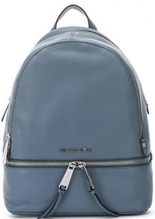 Голубой кожаный рюкзак с двумя отделами Michael Michael Kors