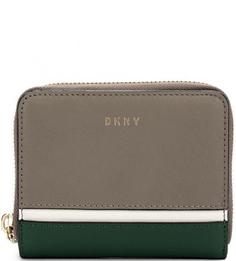 Кожаный кошелек на кнопке Dkny