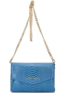 Синий клатч с выделкой под рептилию Trussardi Jeans