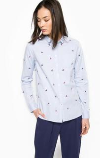 Хлопковая рубашка с вышивкой Tommy Hilfiger