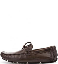 Коричневые кожаные мокасины Geox