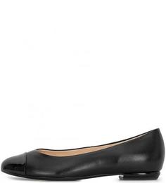 Кожаные балетки с лаковой вставкой Högl