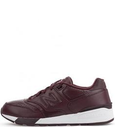 Кожаные кроссовки на шнуровке New Balance