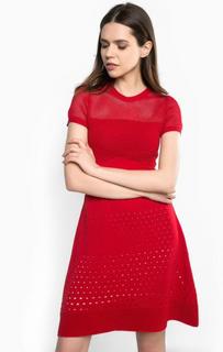 Красное платье с нижней юбкой Pinko