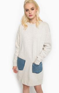 Короткое хлопковое платье с карманами Diesel