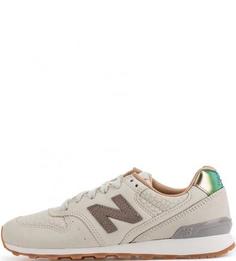 Кожаные кроссовки с текстильными вставками New Balance