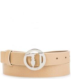 Тонкий кожаный ремень с круглой пряжкой Trussardi Jeans