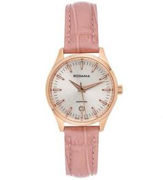 Часы с розовым кожаным браслетом Rodania