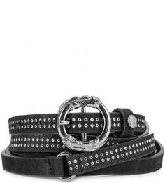 Тонкий кожаный ремень с круглой пряжкой Replay