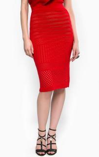 Ажурная красная юбка Pinko
