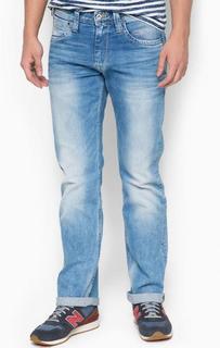Голубые джинсы прямого кроя Pepe Jeans