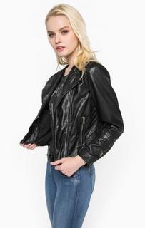 Кожаная куртка с косой молнией Replay